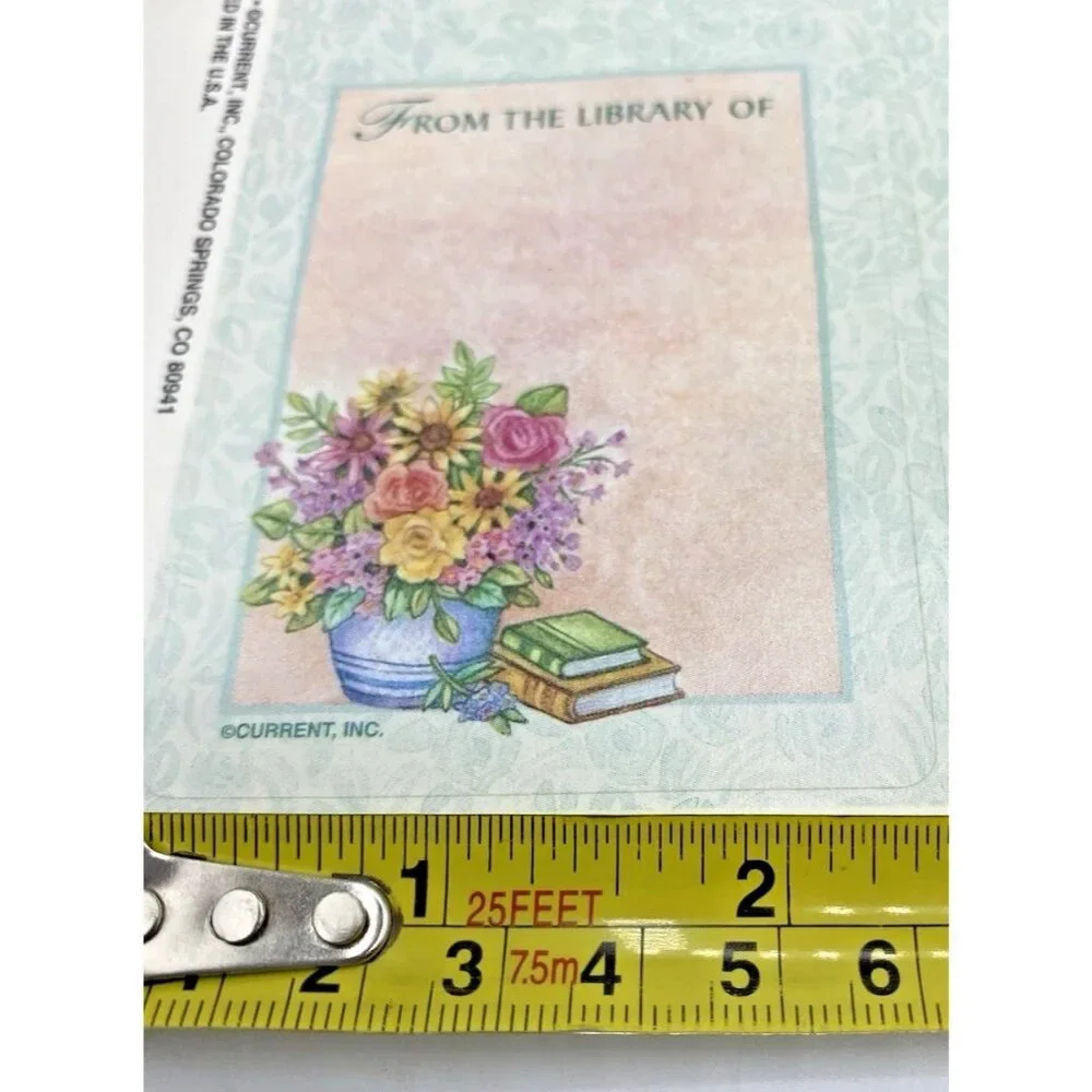 Vintage Book Plates & Bookmarks From The  Library Of  Current Inc USA Floral